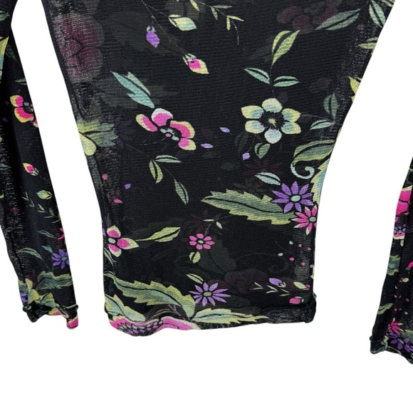 VIVIENNE TAM Floral Printed Mesh T Shirt Size 1 Vintage Y2K - Picture 4 of 5